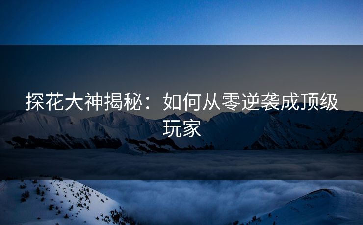 探花大神揭秘：如何从零逆袭成顶级玩家