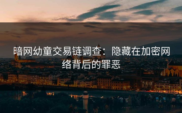 暗网幼童交易链调查：隐藏在加密网络背后的罪恶