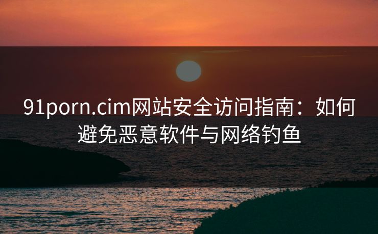 91porn.cim网站安全访问指南：如何避免恶意软件与网络钓鱼