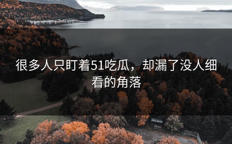 很多人只盯着51吃瓜，却漏了没人细看的角落  第1张